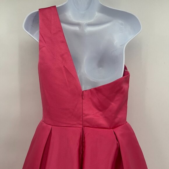 Stacees One Shoulder Sleeveless Pleated Built In Bra Lined Mini Dress Women's - Picture 6 of 14